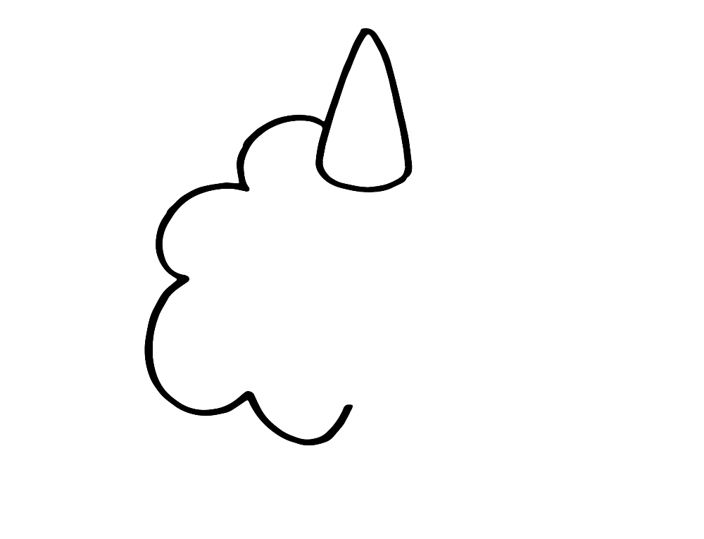 How to Draw a Cute Unicorn Cloud Step 2
